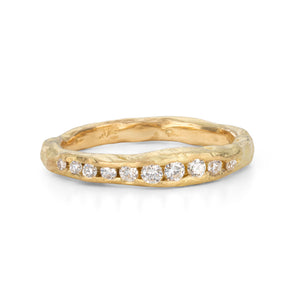 Crested Fine Half Channel Ring