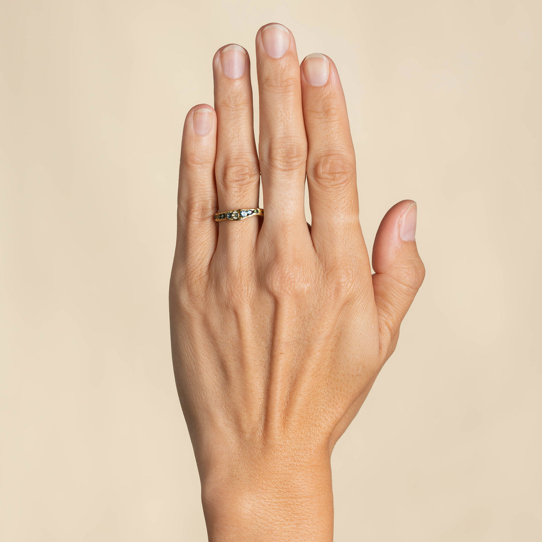 Sapphire Half Channel Ring