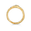 An irregular channel forms a valley of solid band of 18ct yellow gold, natural sapphires nestling in the sea worn crease. By Emily Nixon.