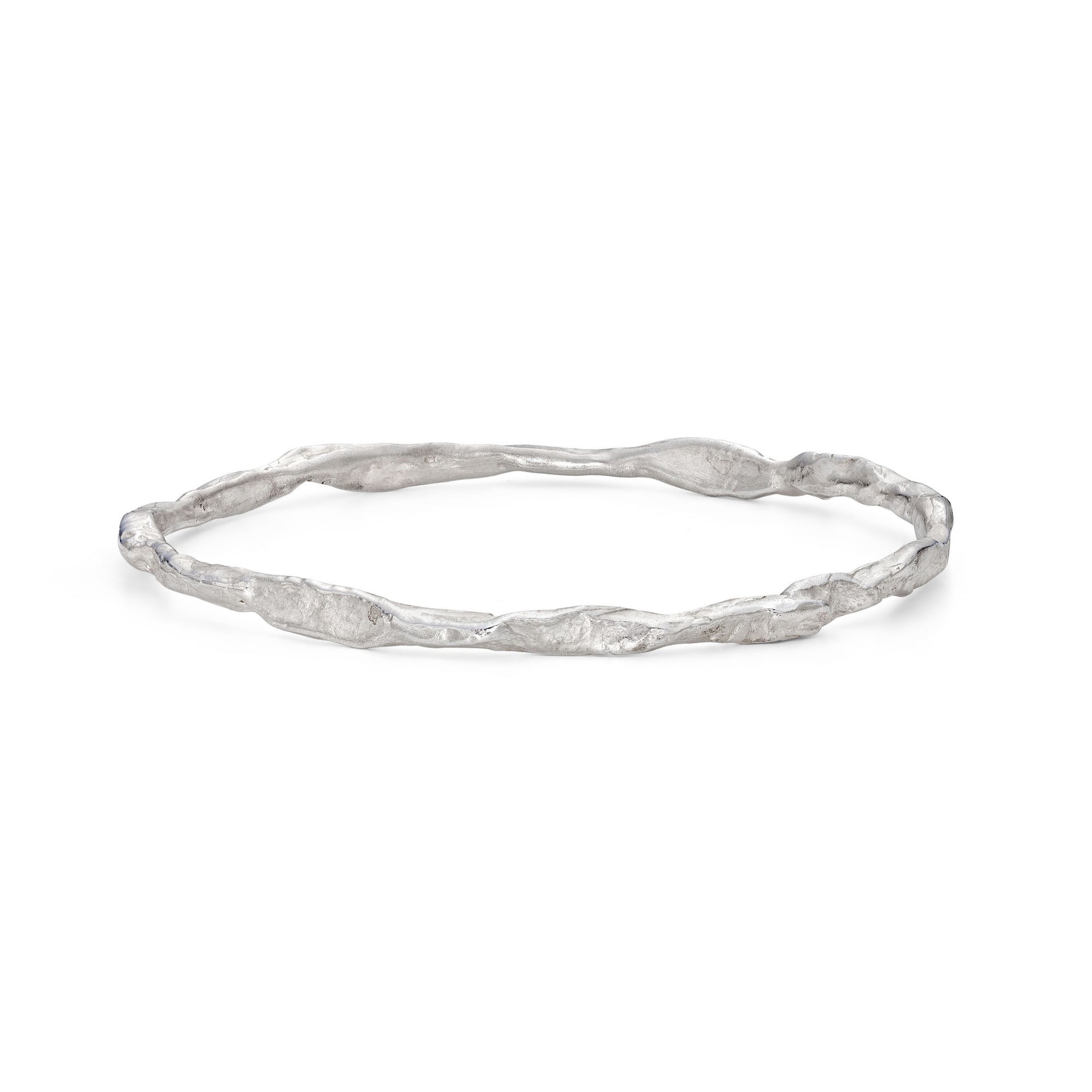 Emily Nixon sea worn Craggy Bangle in silver