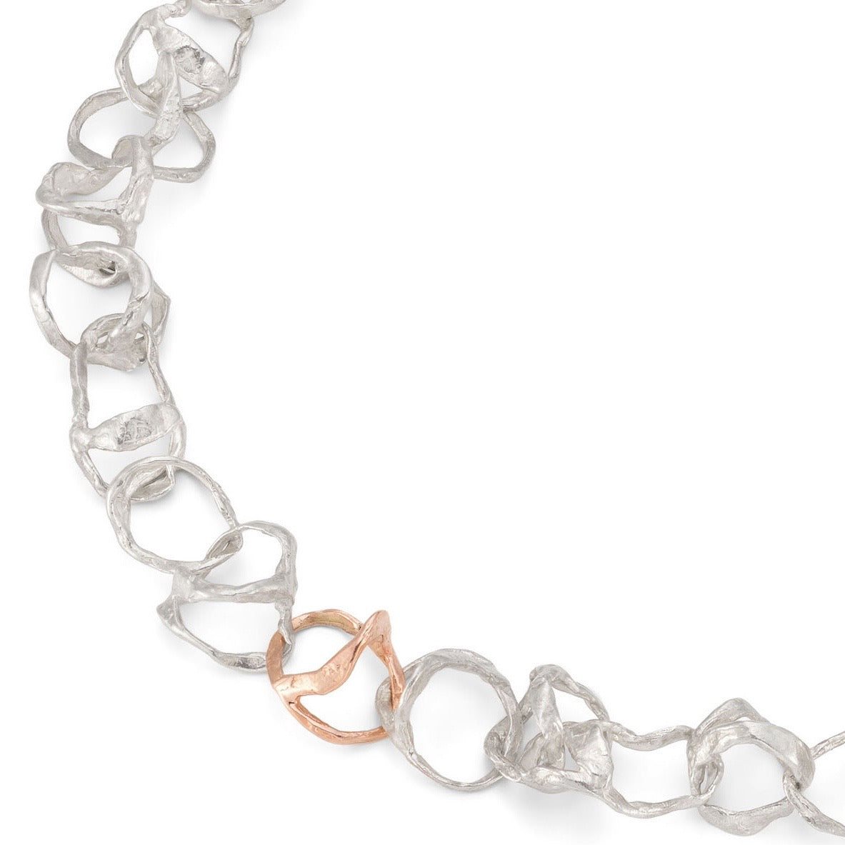 Tangle Silver Necklace with 9ct Rose Gold Link