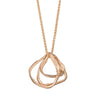Three irregular rose gold loops move freely on a fine solid gold chain, making a pleasing cluster that gently clink together as they move. Each loop of this unusual pendant is different, following the contours of individual pebbles picked up along Cornwall’s beaches. The loops measure between 1.5cm and 2cm across. A very tactile, effortlessly stylish pendant from this Cornish jewellery designer.