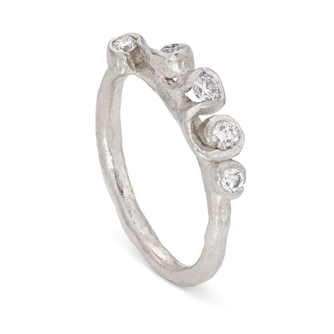 All White Palmata Ring