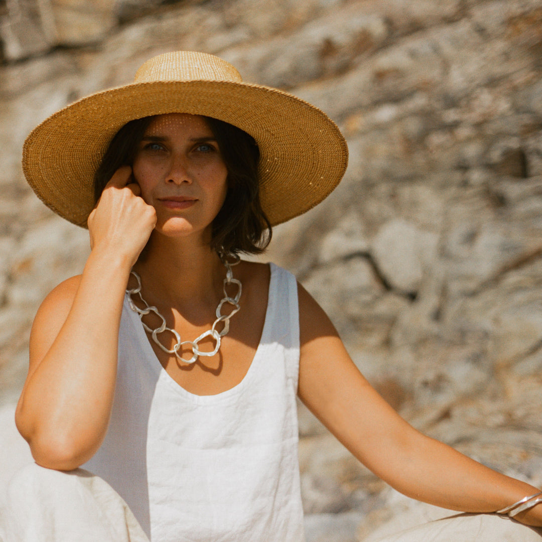 Rock Drawing Necklace Silver