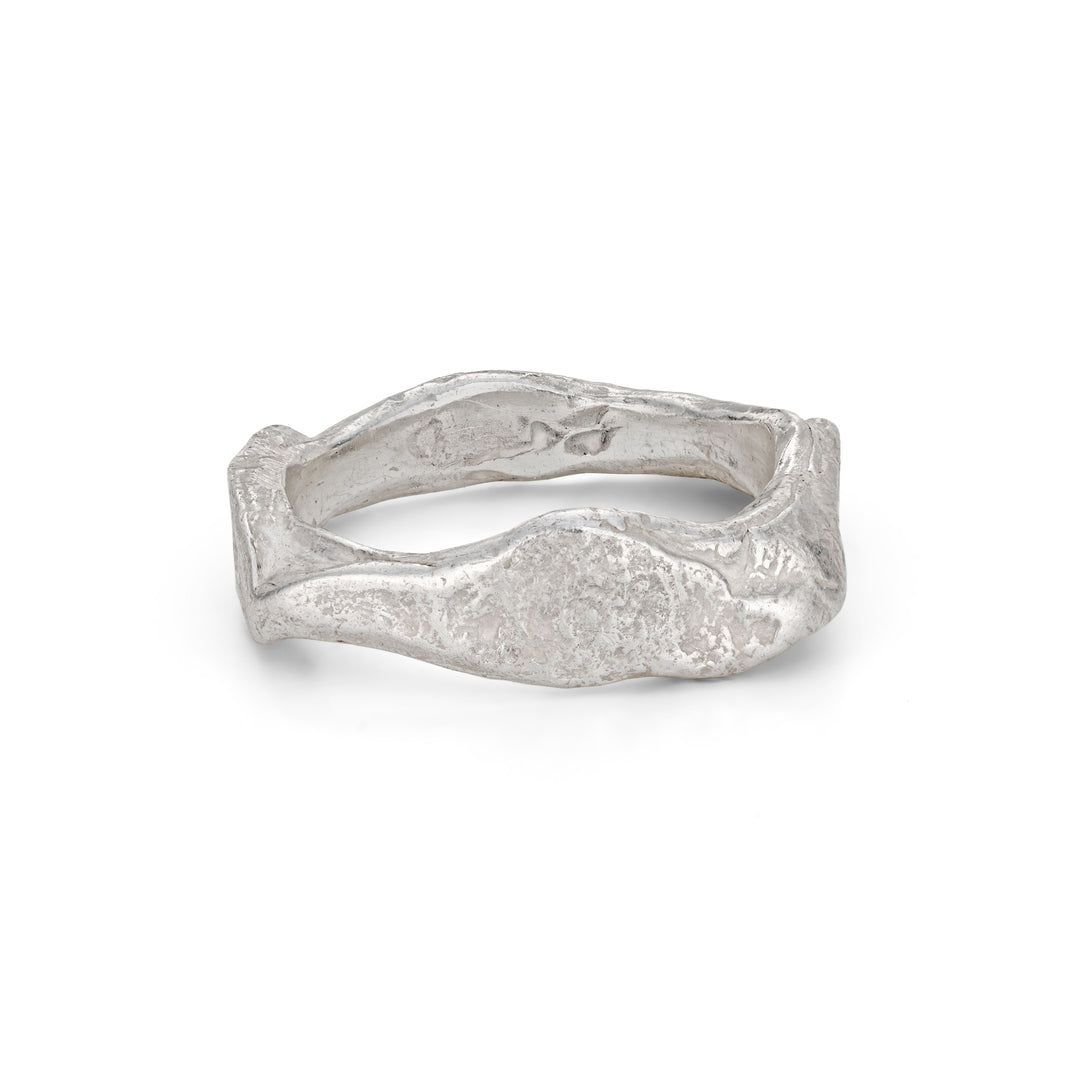 Original Granite Square Ring Silver Size N