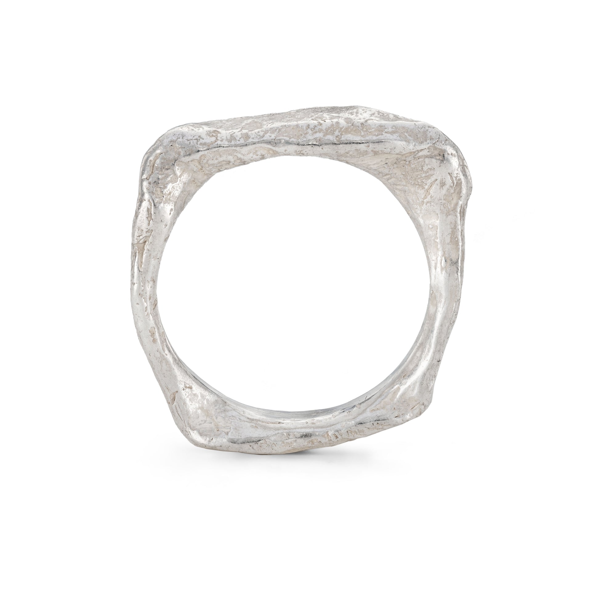 Original Granite Square Ring Silver Size N