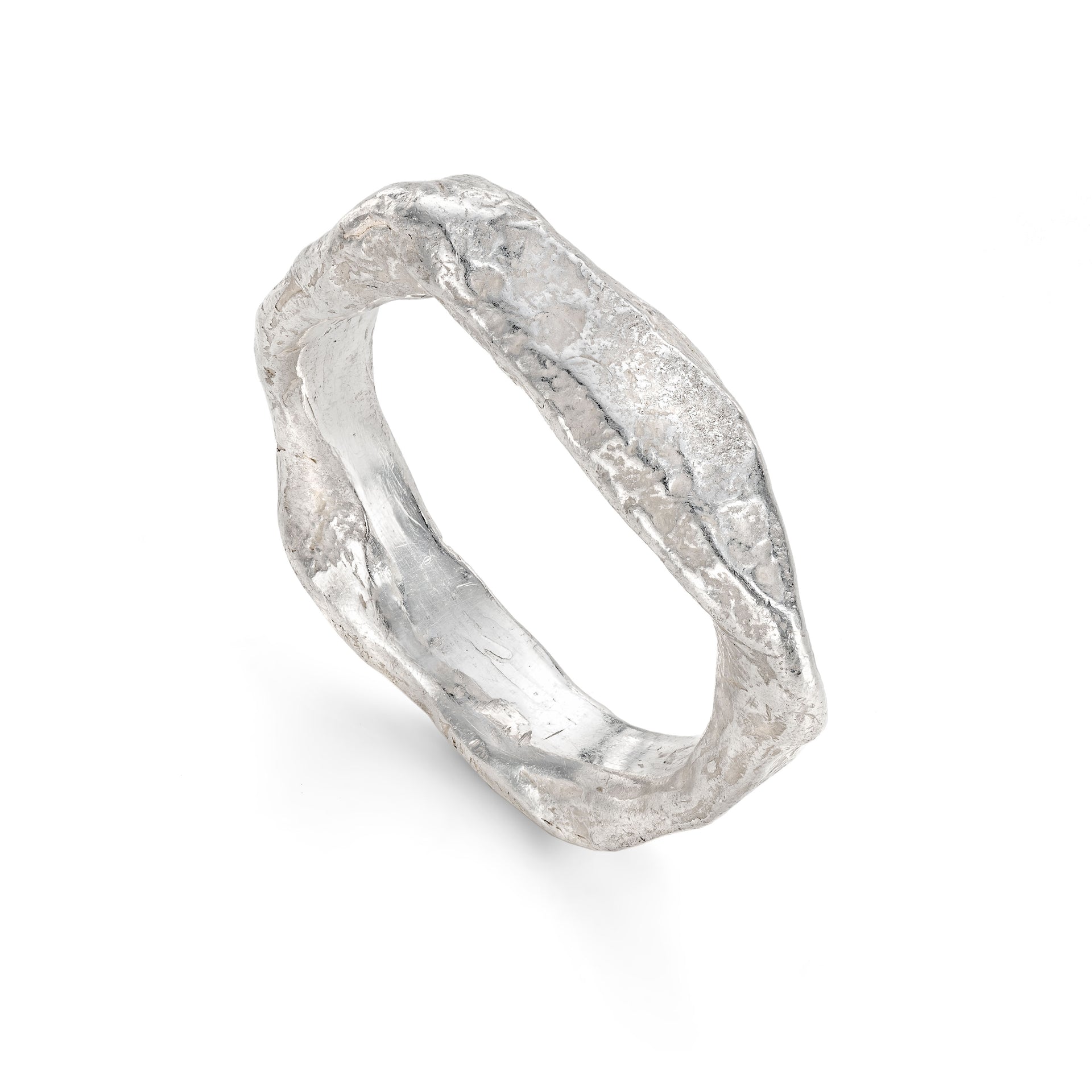 Original Granite Square Ring Silver Size N