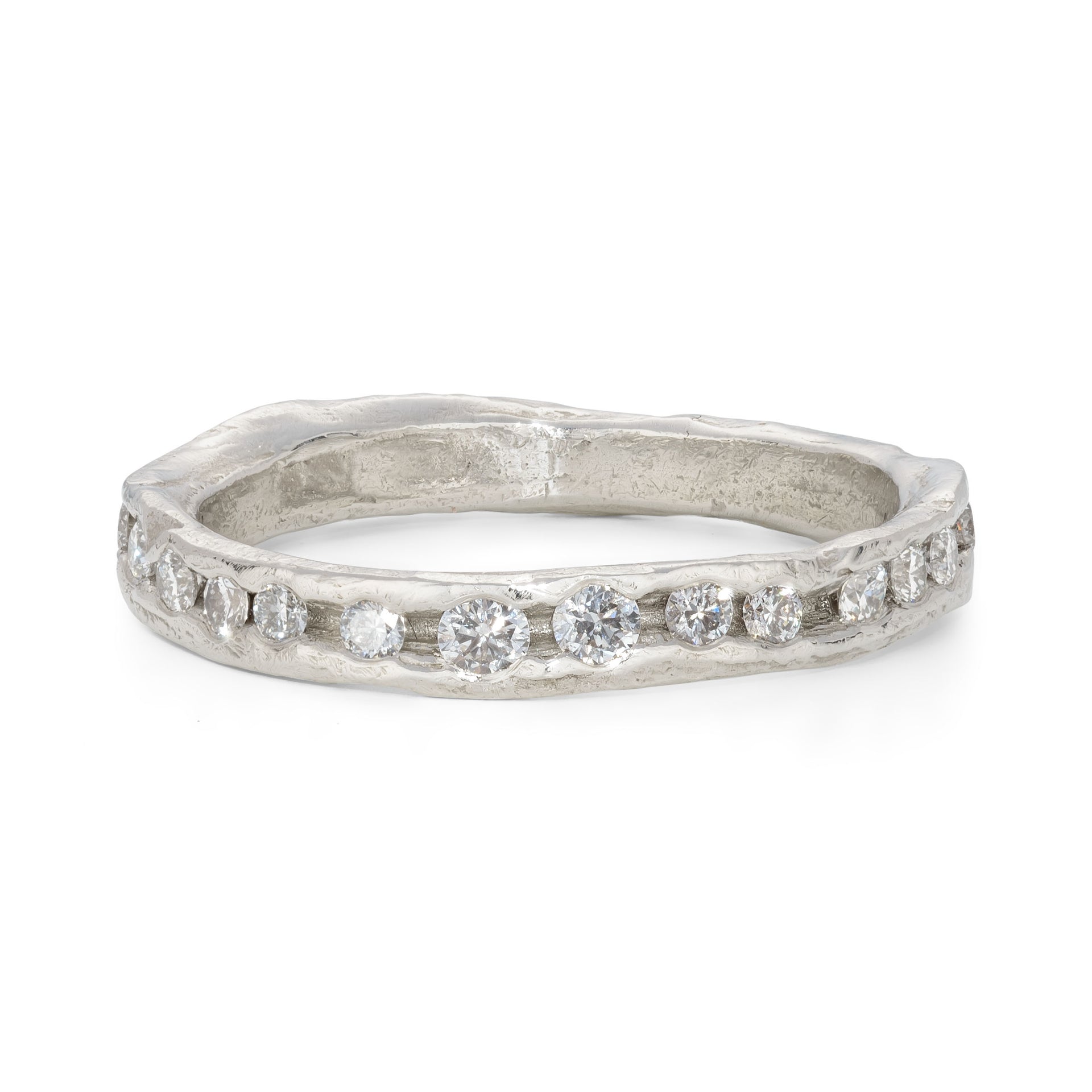 All White Channel Ring