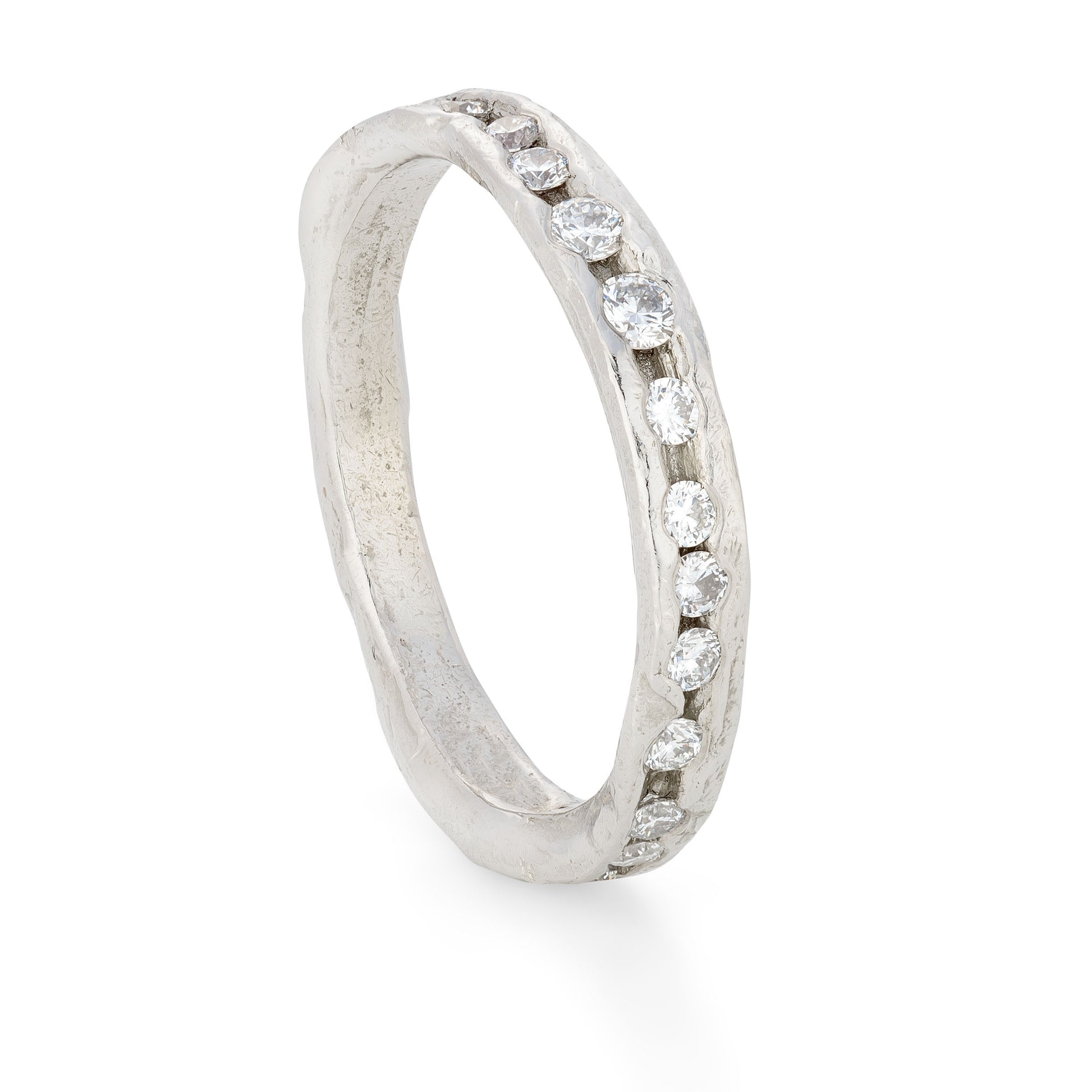All White Channel Ring