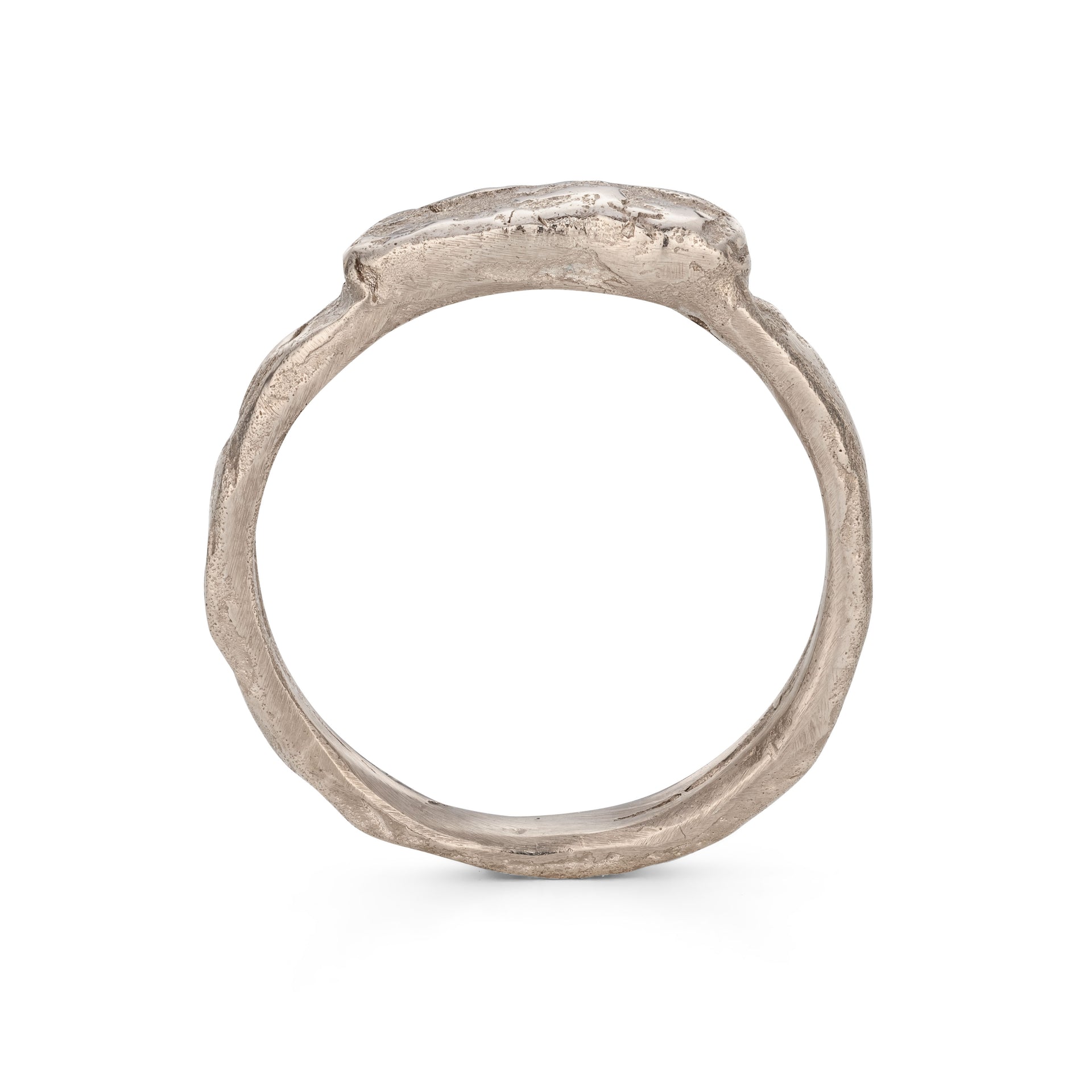 Signet Men-Amber Ring 18ct White Gold