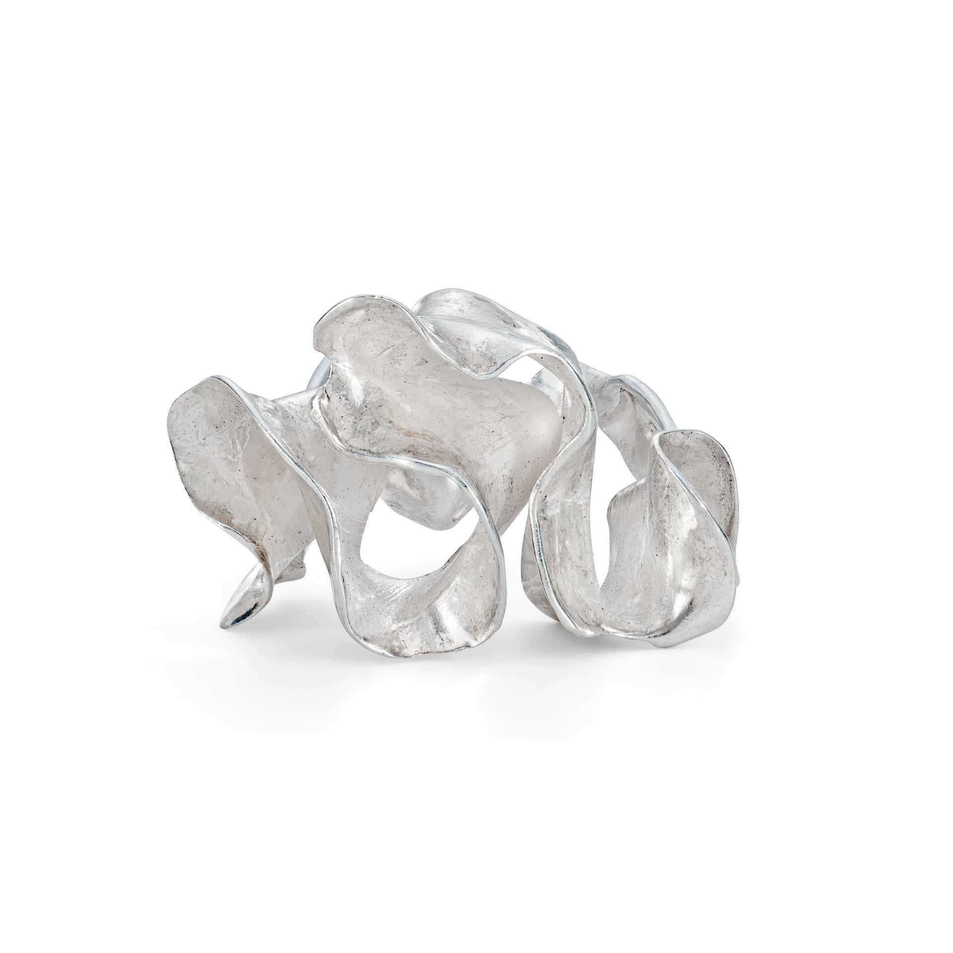 Sculptural Kelp Silver Ring Sample Size S