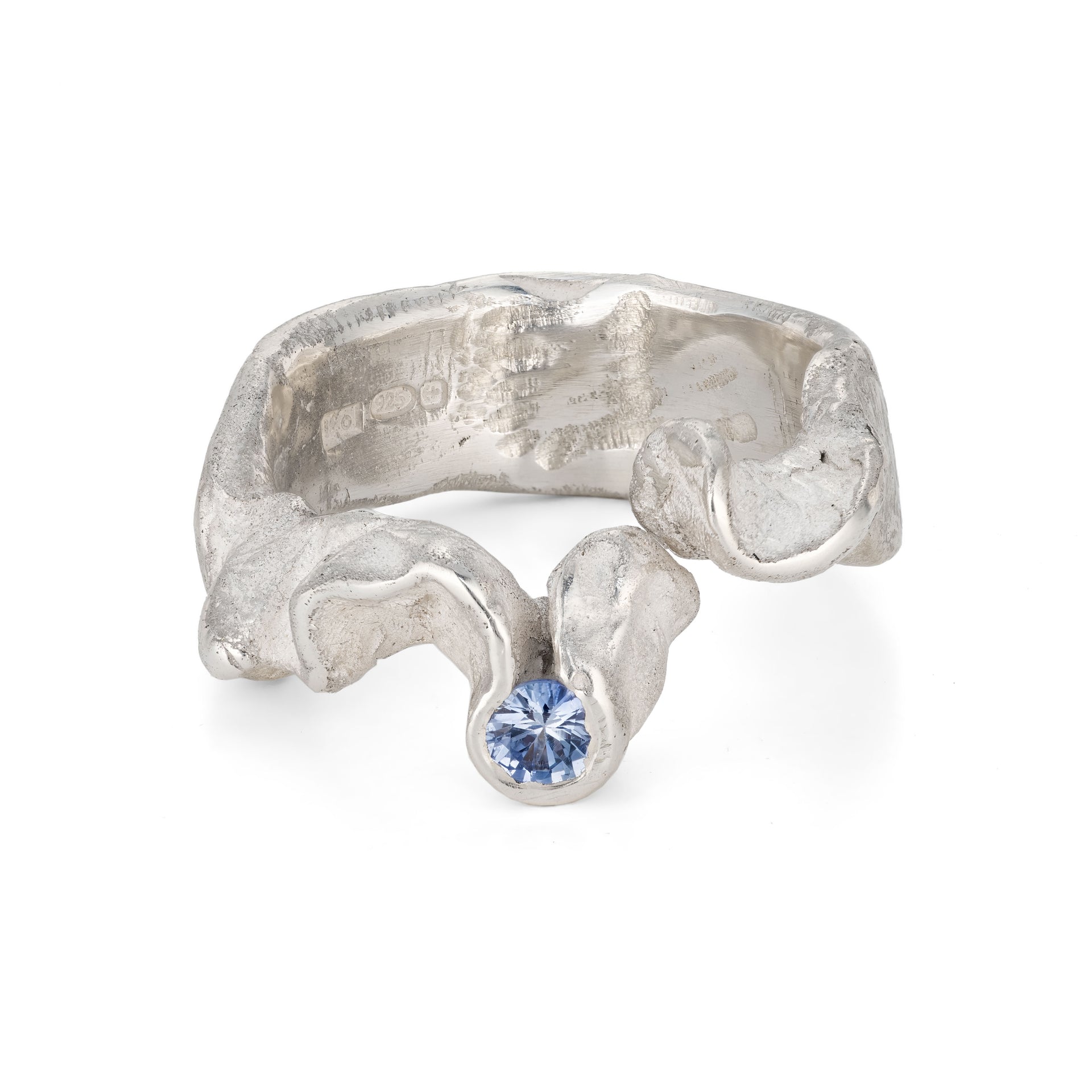 Sapphire Split Ring Silver Size L