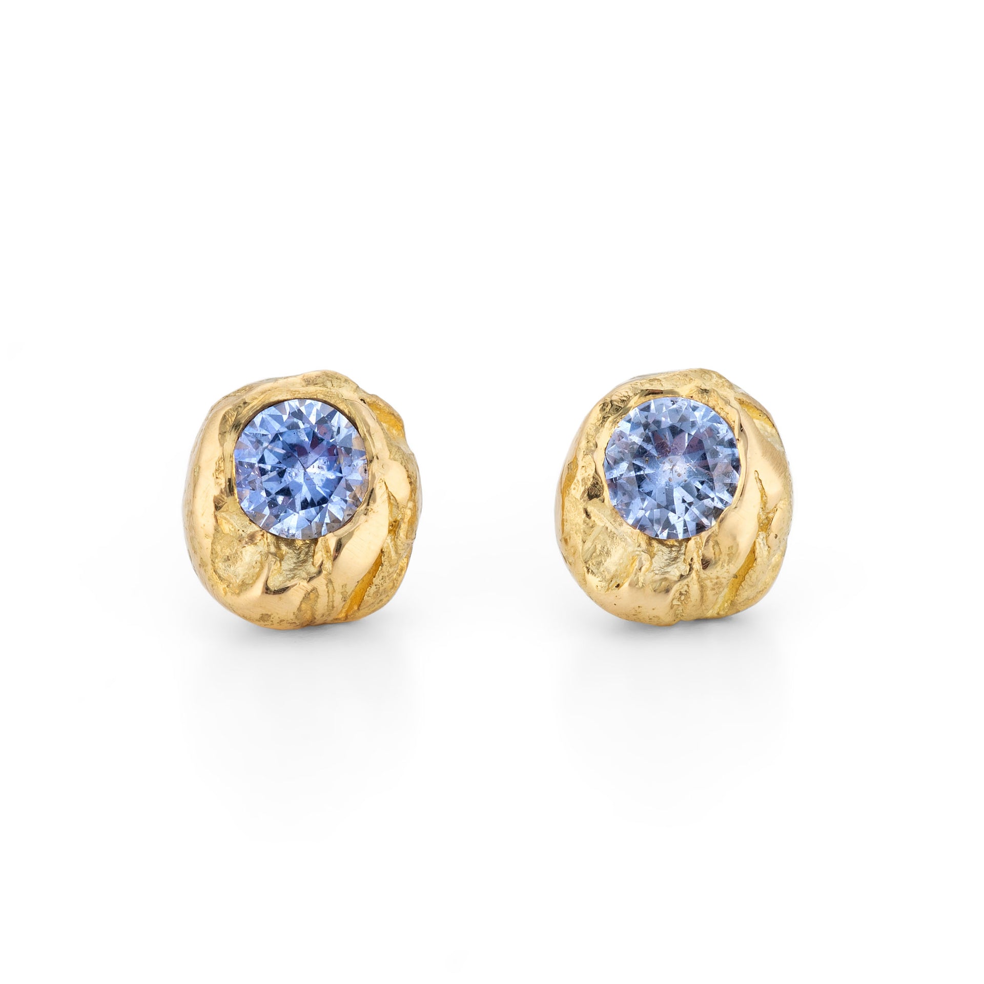 Ocean Sapphire Nugget Studs