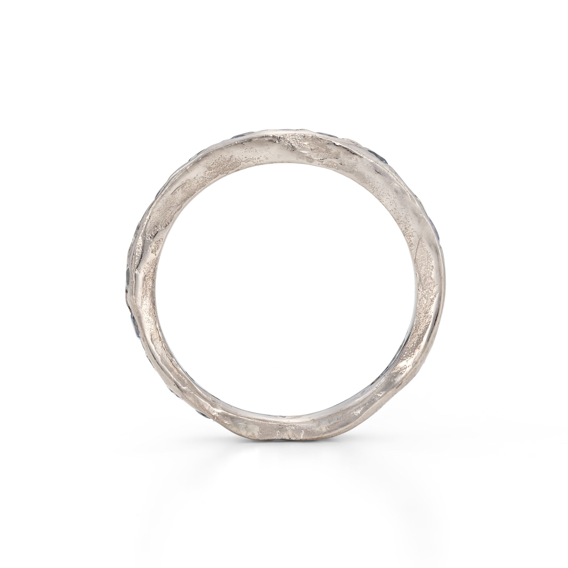 Ocean Stone Channel Ring 18ct White Gold