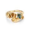 Teal Sapphire Ribbon Ring