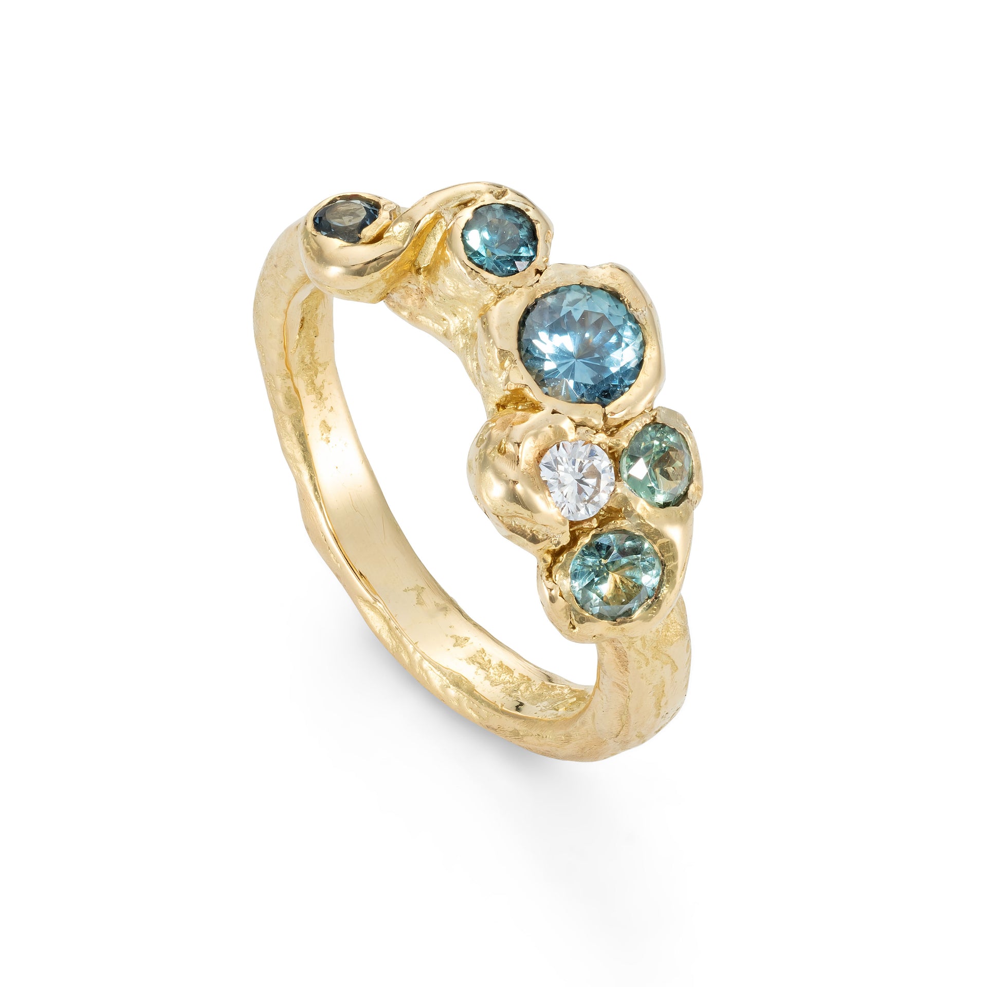 Sapphire Sea Whorl Ring Size J 1/2