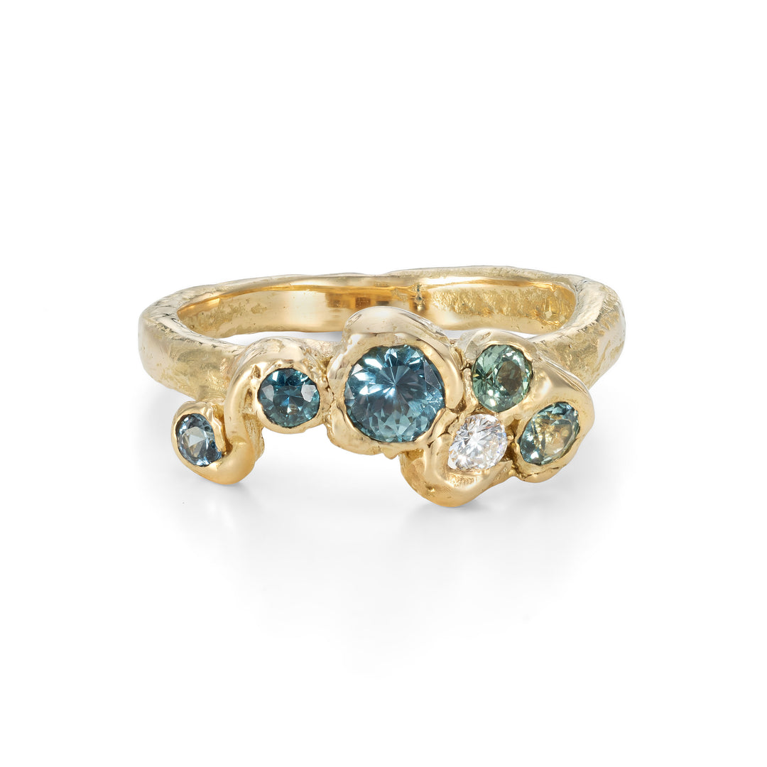 Sapphire Sea Whorl Ring Size J 1/2