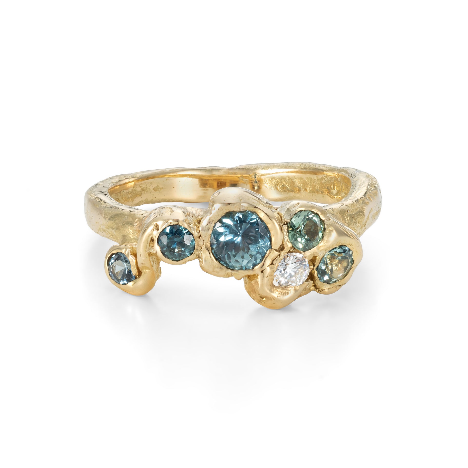 Sapphire Sea Whorl Ring Size J 1/2