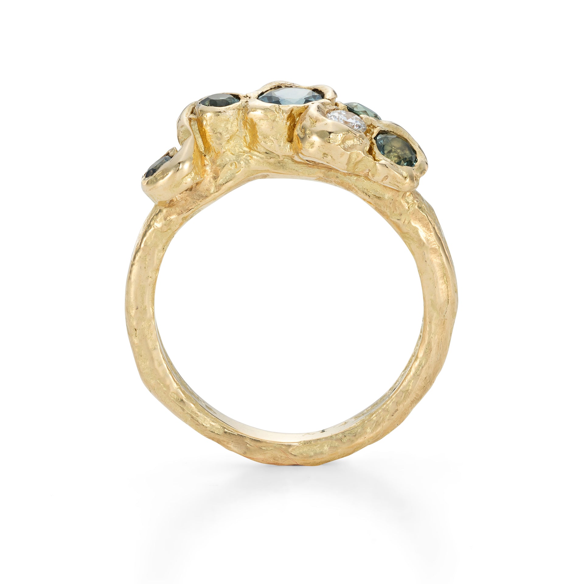 Sapphire Sea Whorl Ring Size J 1/2