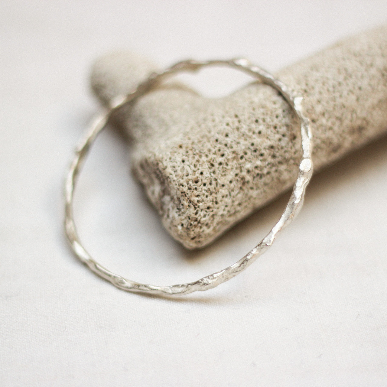 Craggy Bangle Sample Silver Size Medium