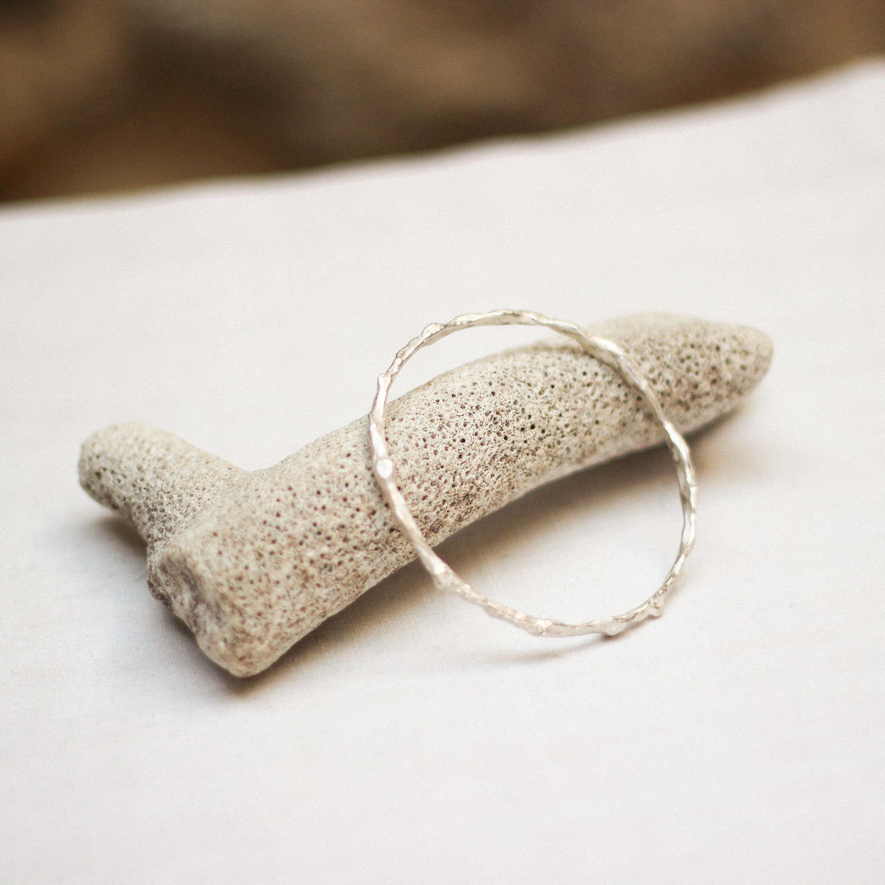 Craggy Bangle Sample Silver Size Medium