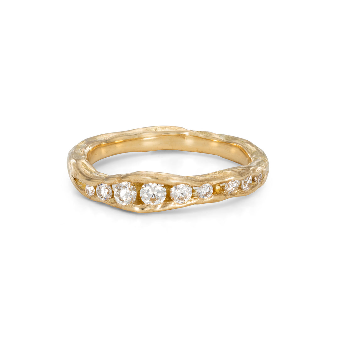 Crest White Half Channel Ring