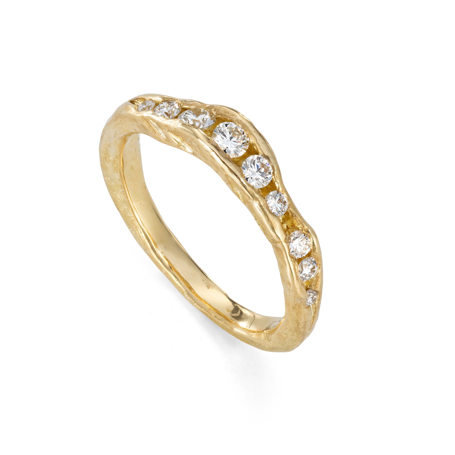 Crest White Half Channel Ring