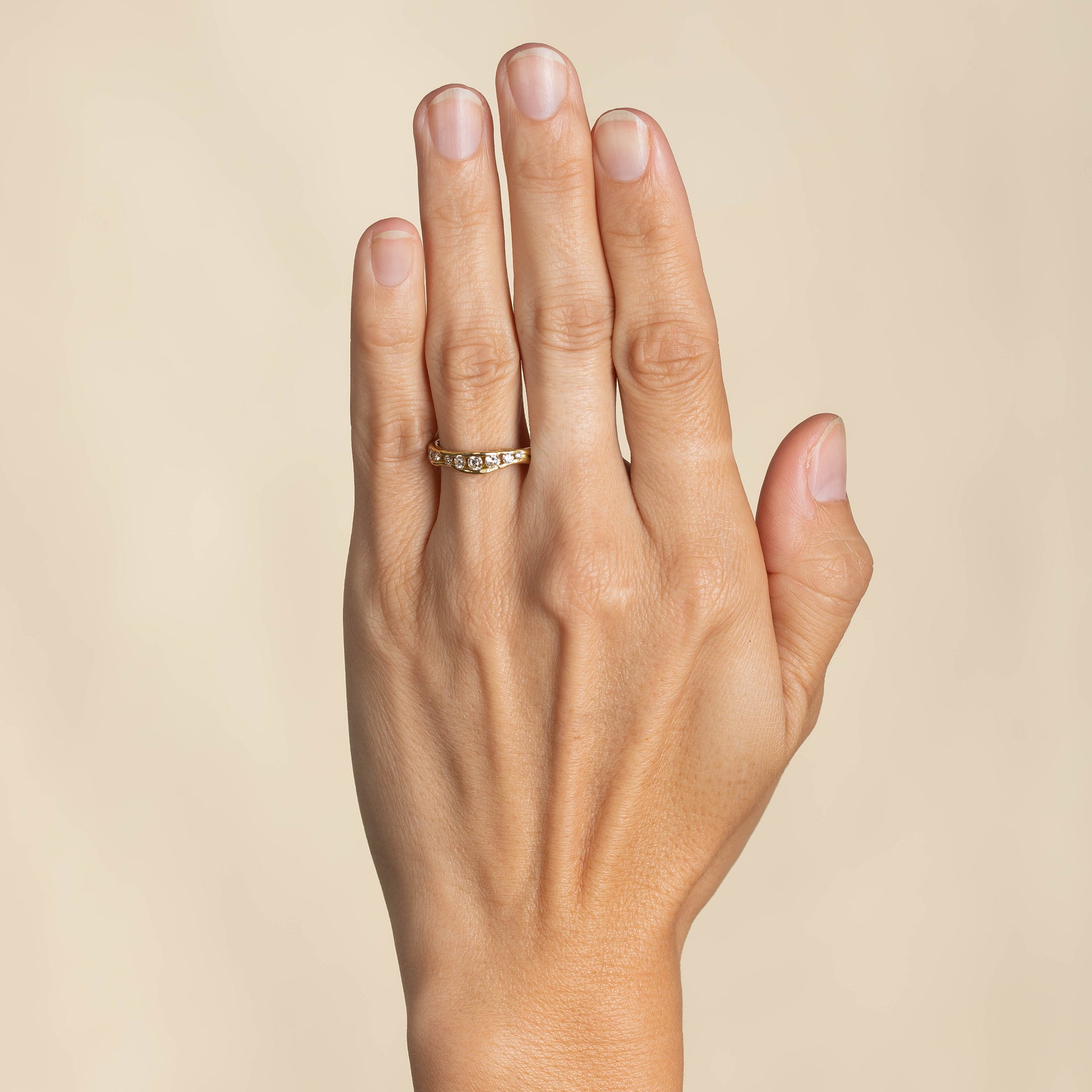 Crest White Half Channel Ring
