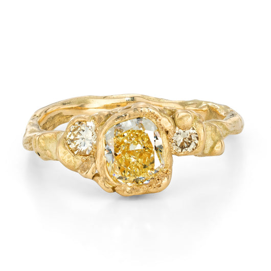 Sunshine Diamond Adakite Engagement Ring