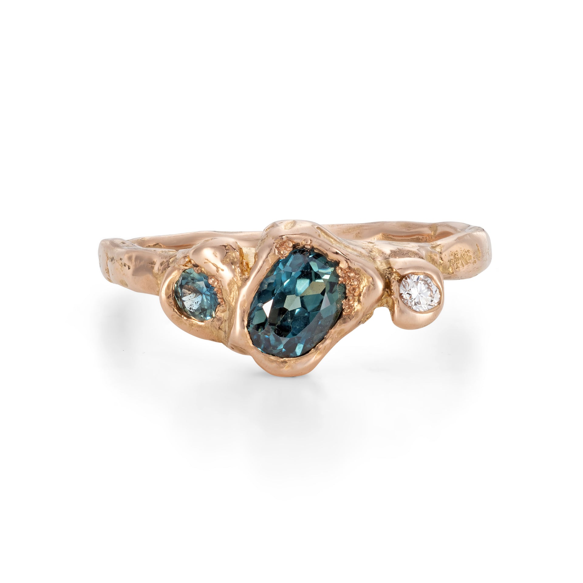 Teal Rose Adakite East Ring