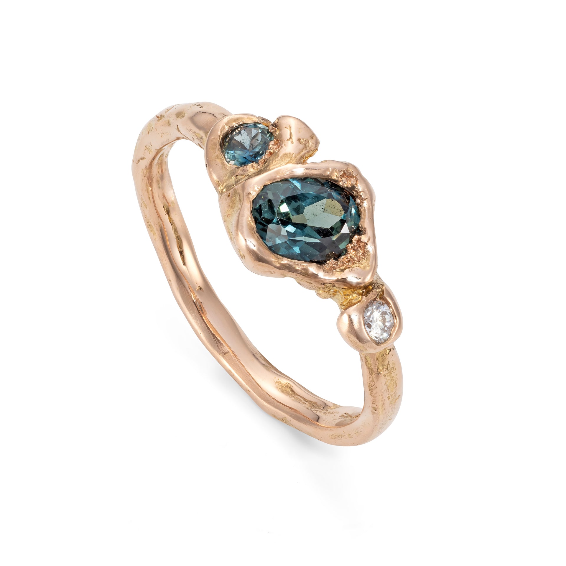 Teal Rose Adakite East Ring