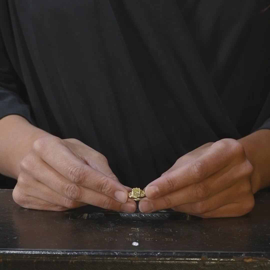 Sunshine Diamond Adakite Ring