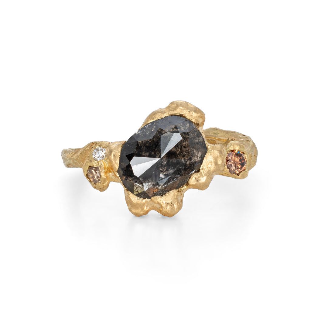 One-of-a-Kind Rose Cut Diamond Bay Ring Size O 1/2