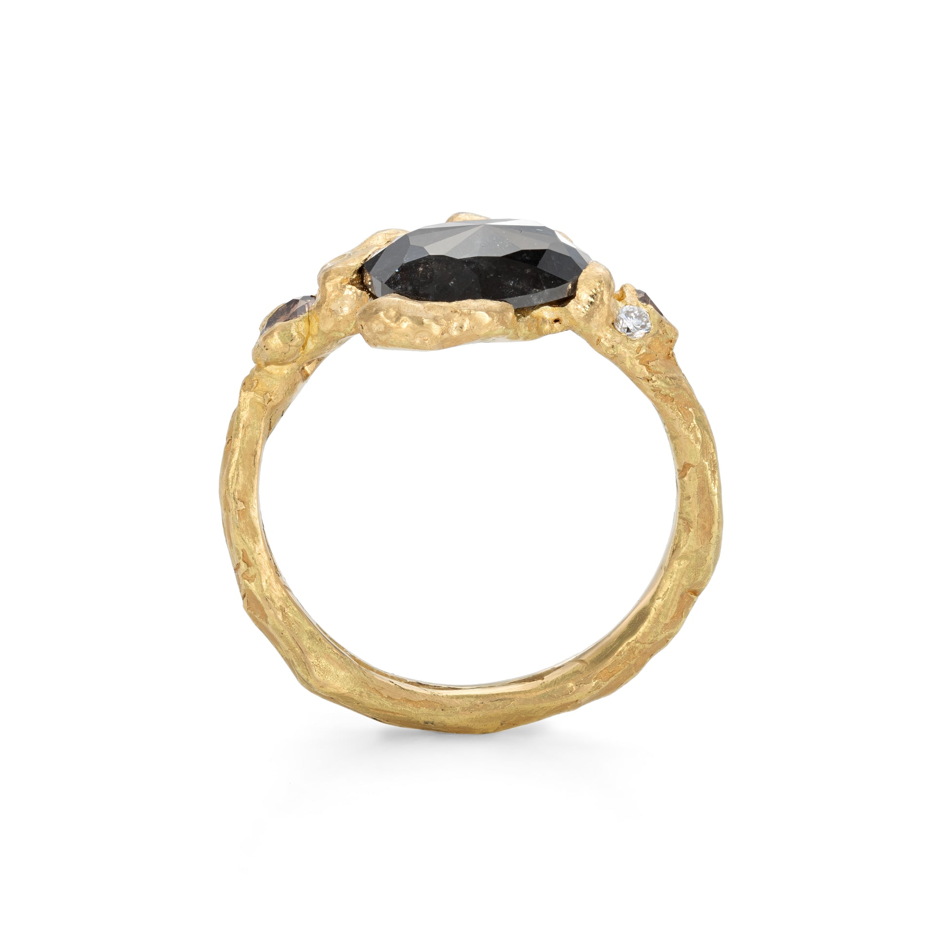 One-of-a-Kind Rose Cut Diamond Bay Ring Size O 1/2
