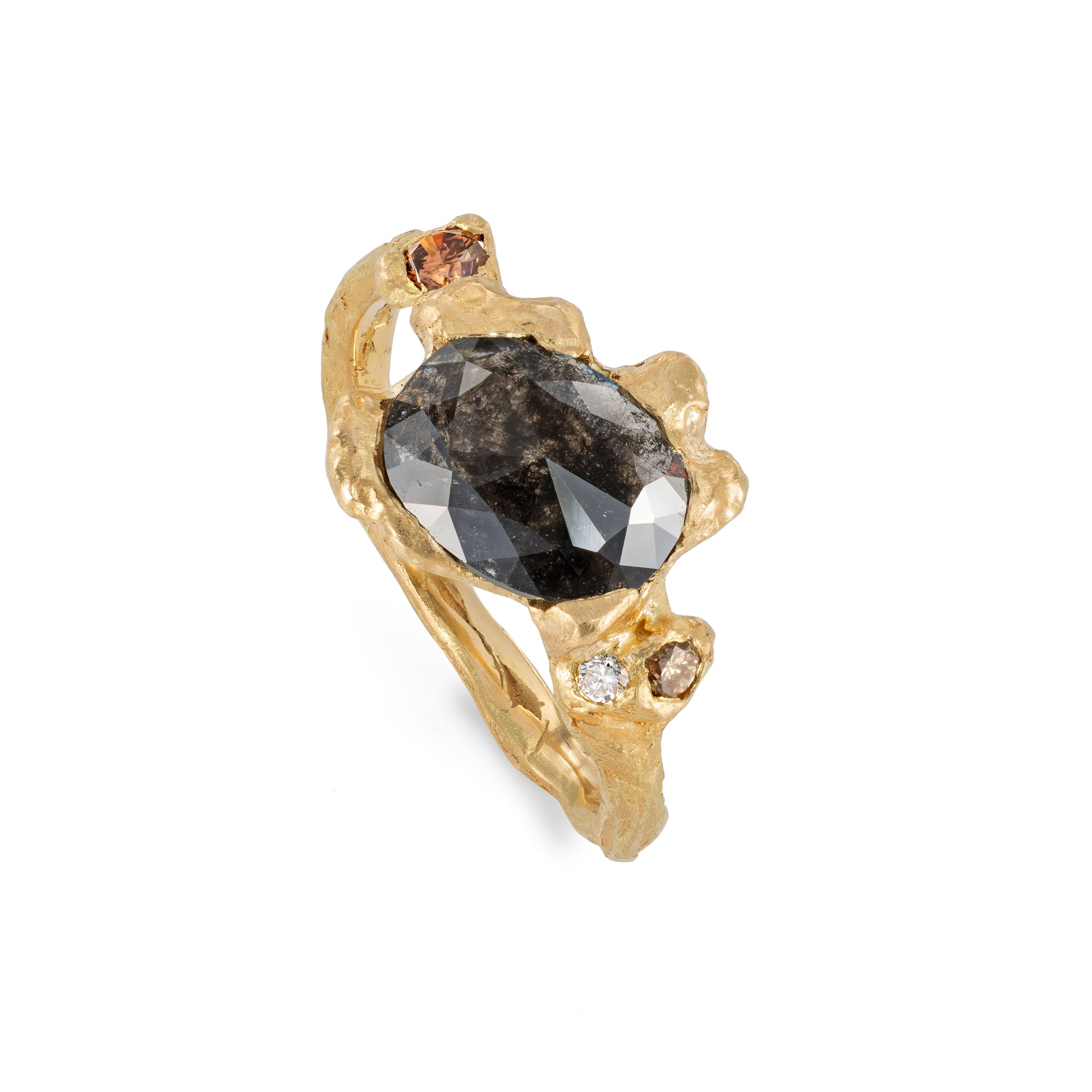 One-of-a-Kind Rose Cut Diamond Bay Ring Size O 1/2