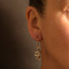 Silver wiggly drop earrings handmade in Cornwall with a unique, contemporary, mismatched character. Hanging freely from 9ct hand drawn wires.