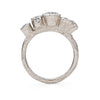 Side profile of Emily Nixon diamond engagement ring, handmade in Cornwall.