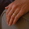 18ct gold and five diamond handcrafted engagement ring, an unusual, organic design by Emily Nixon.
