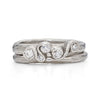 Platinum diamond engagement ring with band
