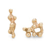 9ct gold stud earrings, inspired by the shapes of the sea. Created in Cornwall by Emily Nixon and traditionally cast.
