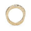 Hand cast 9ct gold ring set with natural sapphires. Made from Emily Nixon's Cornish Jewellery Studio.