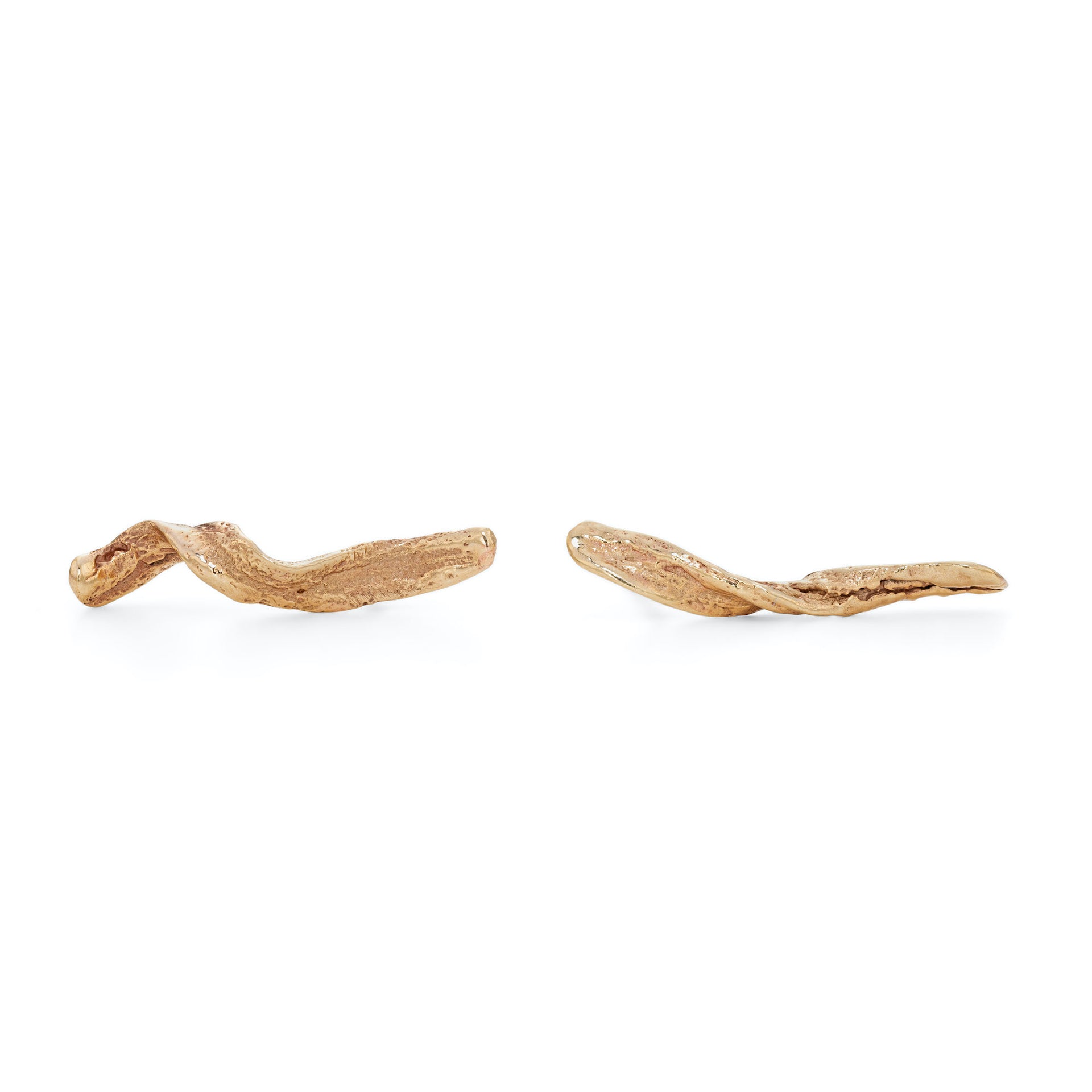 Contemporary 9ct Gold climber earrings, made by hand in Cornwall by Emily Nixon.