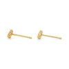18ct recycled yellow gold and diamond stud earrings. Cast by hand in Cornwall by Emily Nixon Jewellery.
