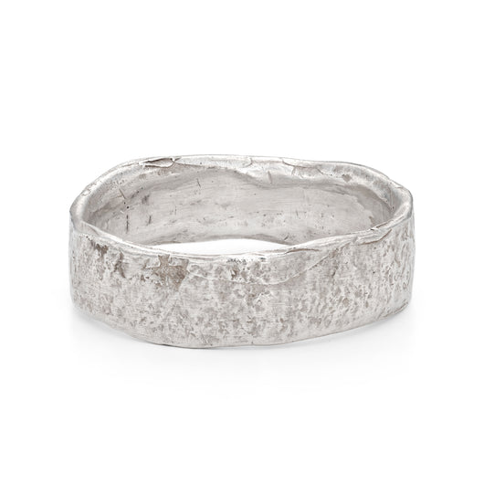 Stone Wide Ring Silver