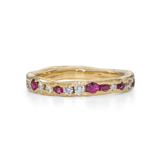 Ruby Channel Ring With Ice Accents