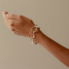 Stone Drawing Bracelet Silver with 9ct Rose Gold Link