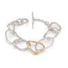 Stone Drawing Bracelet Silver with 9ct Gold Link