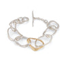 Stone Drawing Bracelet Silver with 9ct Gold Link