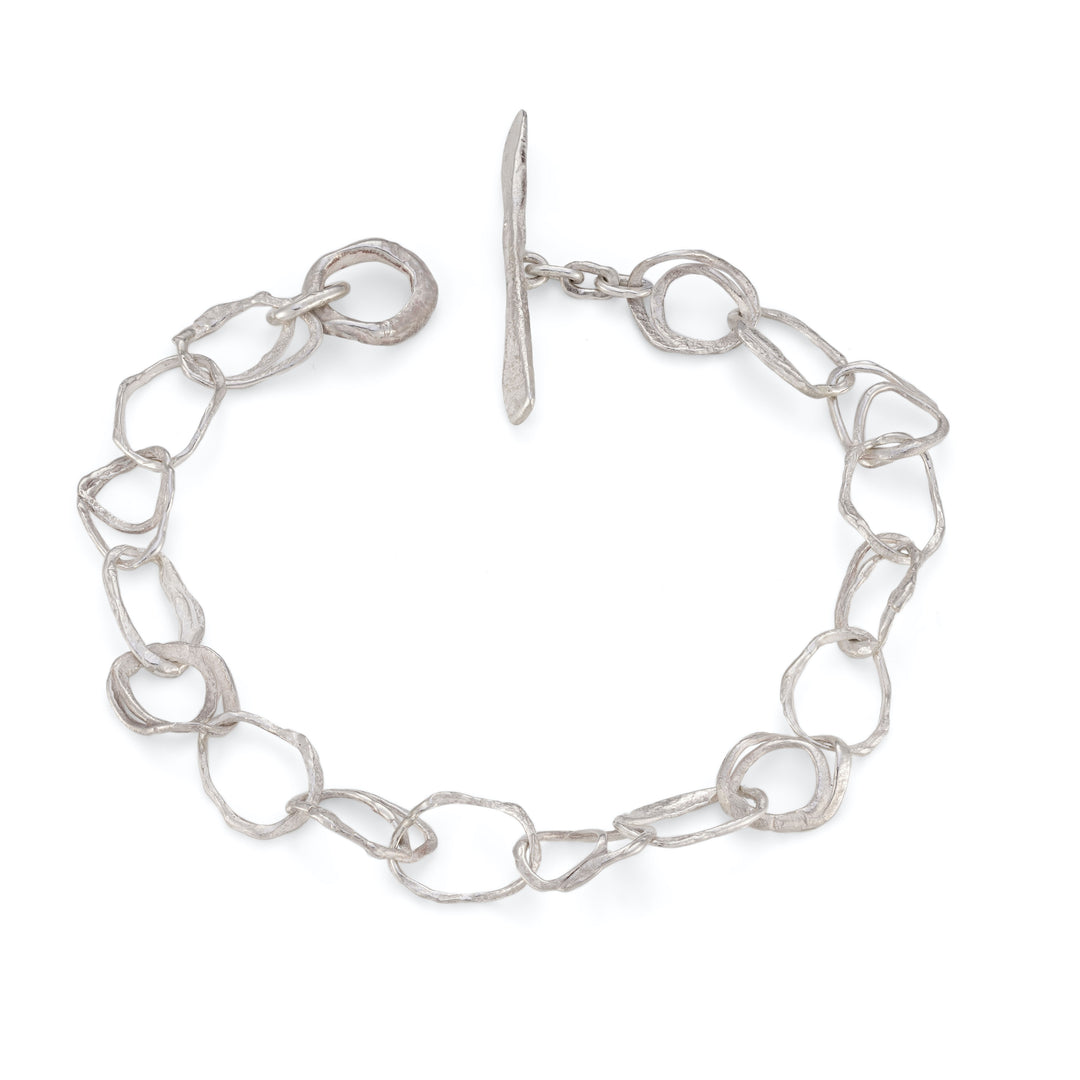 Pebble Drawing Bracelet Silver