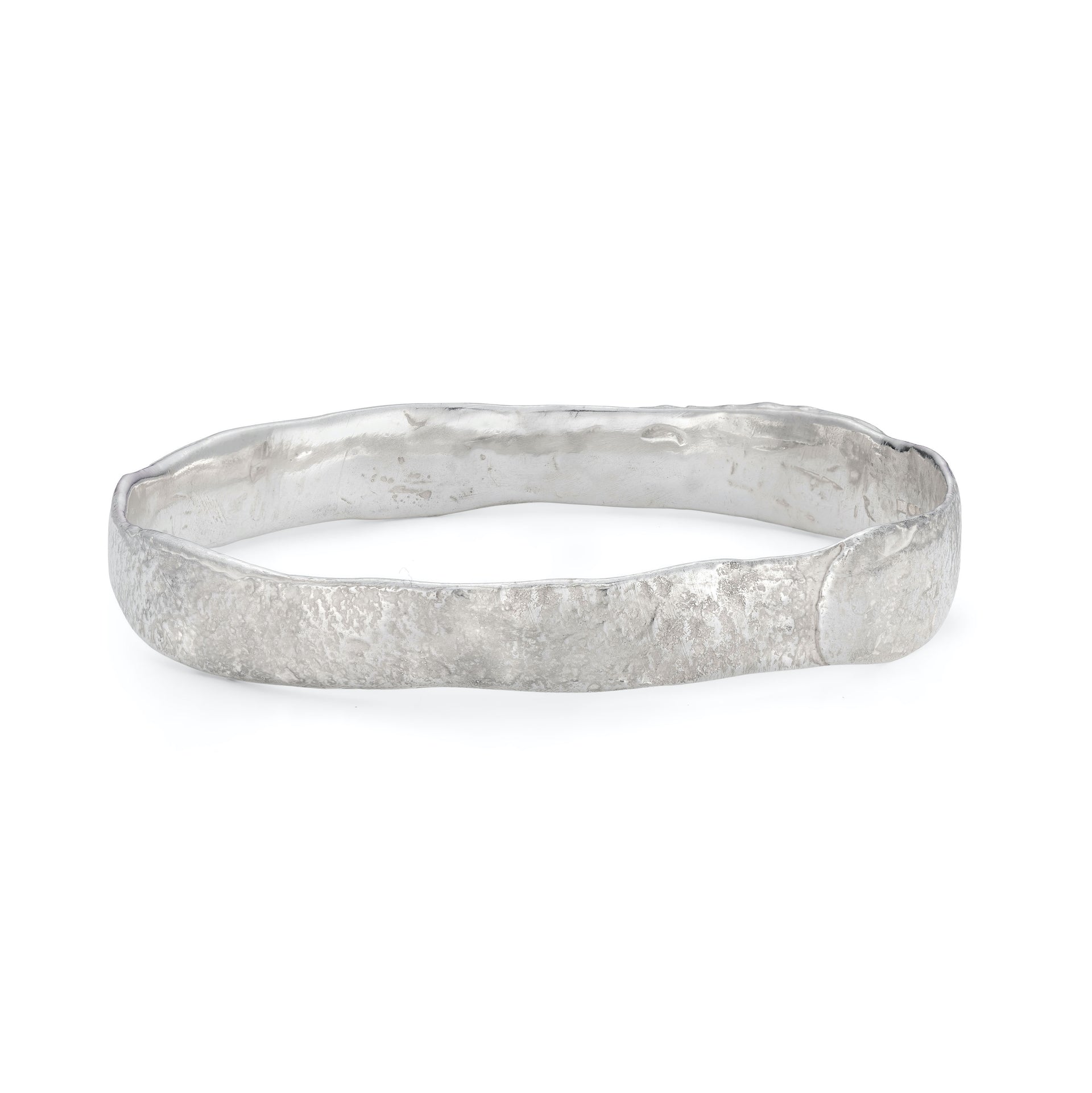 Rock Wrap Bangle Silver Size Small